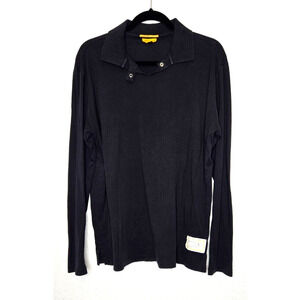 Etiqueta Negra Men Polo Shirt XL Black Pima Cotton Long Sleeve Golf Rugby Preppy